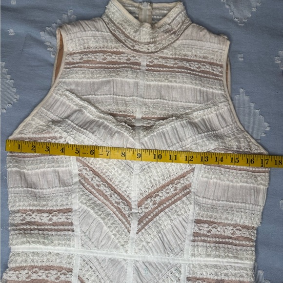 Cinq A Sept Elegant Cream and Brown Women's Dress Size 8. - Picture 10 of 16